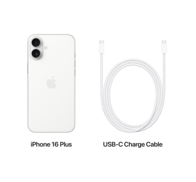 Apple Мобільний телефон Apple iPhone 16 Plus 128GB White (MXVV3)