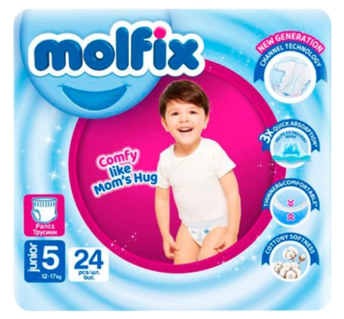 Molfix Підгузки Molfix Трусики 5 junior 12-17 кг 24 шт (8690536842636)