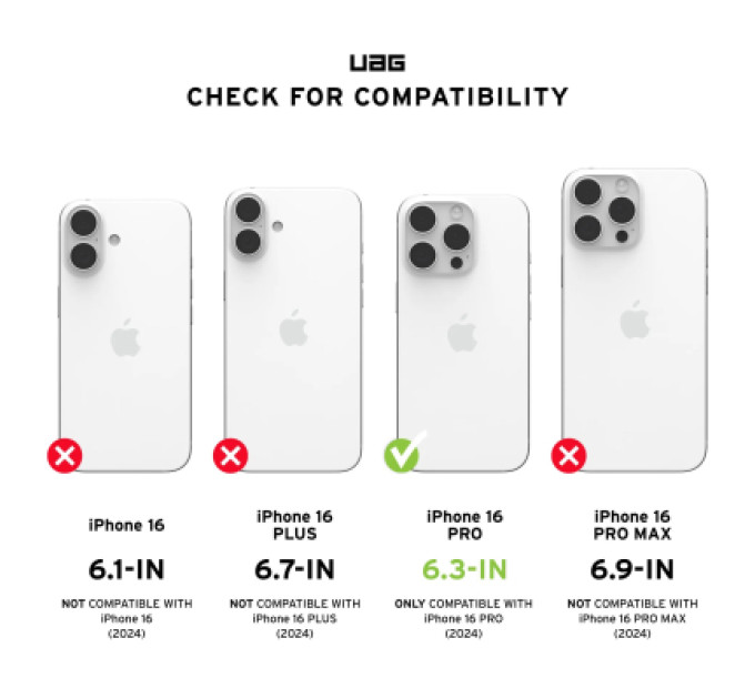 UAG Чохол до мобільного телефона UAG iPhone 16 Pro Civilian Magsafe Mallard (114444115555)