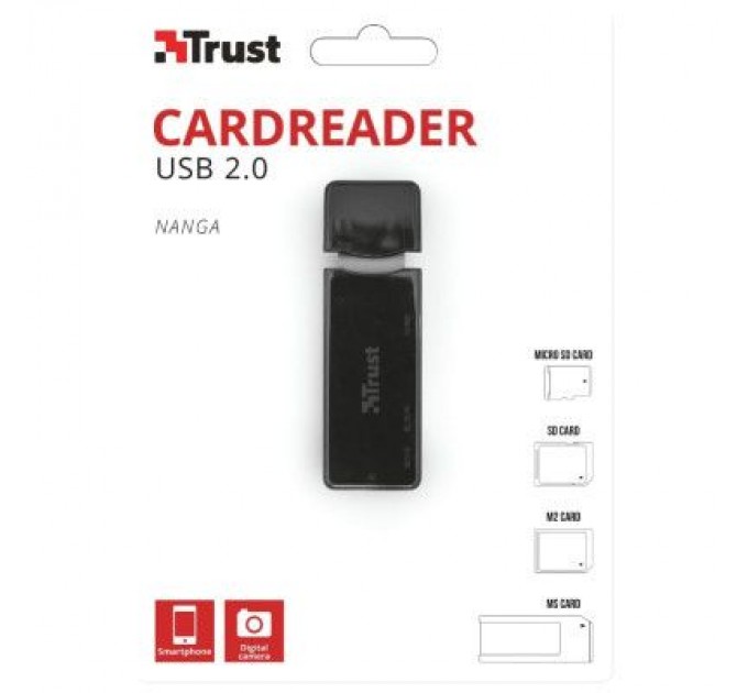 Зчитувач флеш-карт Trust Nanga USB 2.0 BLACK (21934)