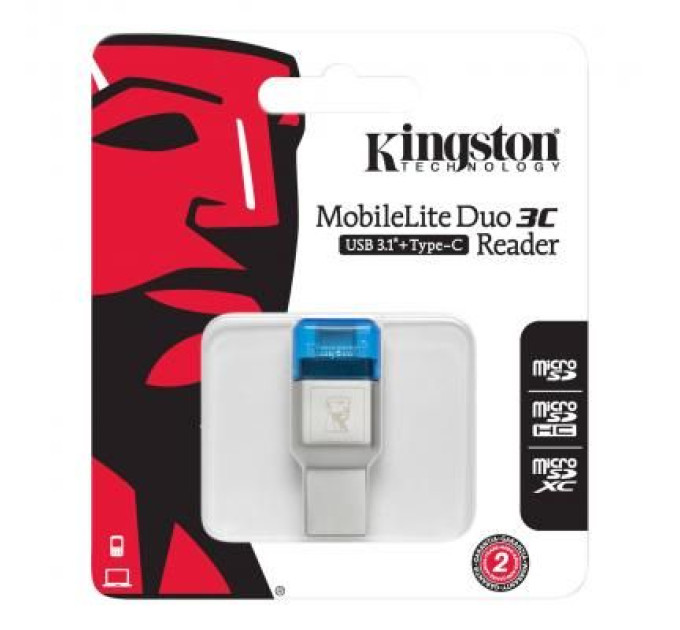 Kingston Зчитувач флеш-карт Kingston USB 3.1/Type C MobileLite Duo 3C (FCR-ML3C)