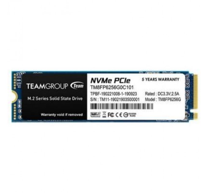 Team Накопичувач SSD M.2 2280 256GB Team (TM8FP6256G0C101)