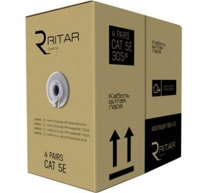 Кабель мережевий Ritar UTP 305м КНПп (4*2*0,51) [СCA] внешний, проволока (03502)