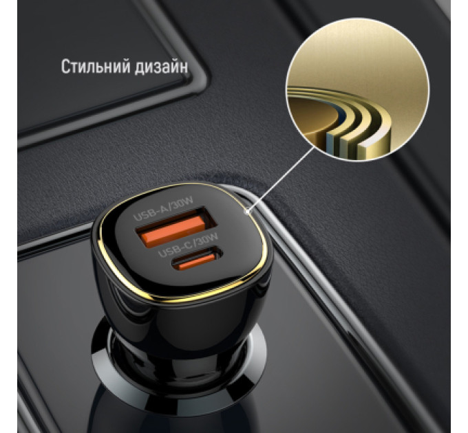 ColorWay Зарядний пристрій ColorWay PowerDelivery PPS USB (USB-A + USB-C) (60W) Black (CW-CHA046PD-BK)