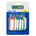 Buromax Брелок Buromax для ключів, 60х20 мм, зі зміниими індексами, 6шт. в блістері, асорті (BM.5471-99.)