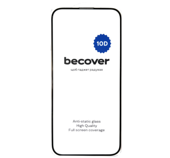 BeCover Скло захисне BeCover Apple iPhone 16 Plus 10D Black (712322)