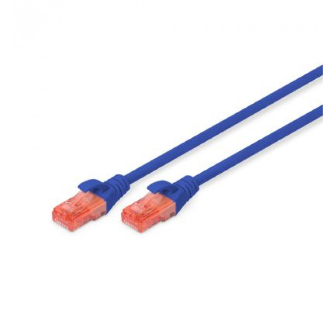 Патч-корд 10м, CAT 6 UTP, AWG 26/7, Cu, LSZH, blue Digitus (DK-1617-100/B)