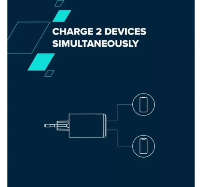 Canyon Зарядний пристрій Canyon CU45AC GaN 45W 1xPD 1xQC EU White (CNS-CUW45AC)