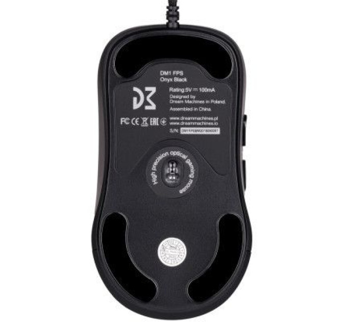 Dream Machines Мишка Dream Machines DM1 FPS USB Onyx Black (DM1FPS_BLACKGLOSSY)