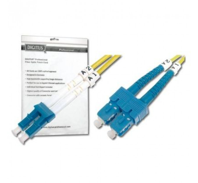 Оптичний патчкорд Digitus LC/UPC-SC/UPC, 9/125, SM, OS2, duplex, 5м (DK-2932-05)