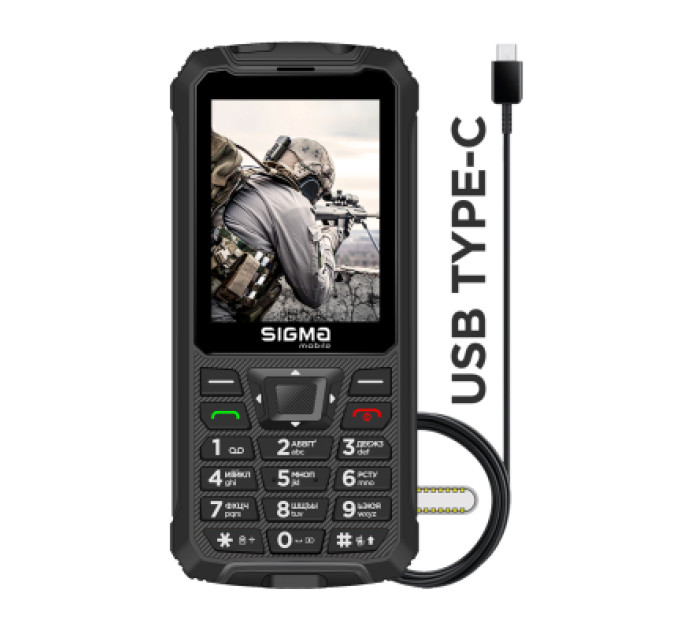 Sigma Мобільний телефон Sigma X-treme PR68 Type-C Black (4827798122419)