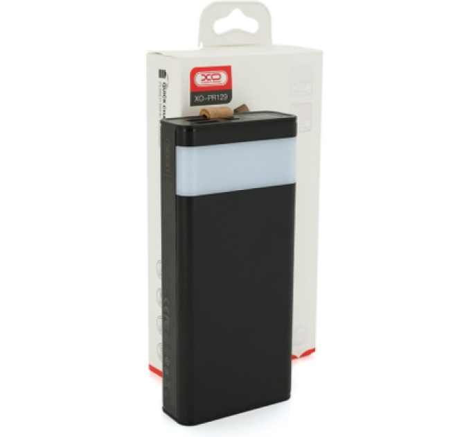 XO Батарея універсальна XO 20000mAh, PD/20W, QC/22.5W, flashlight, Micro-USB, Type-C, USB-A*2, black (XO-PR129 / 29303)