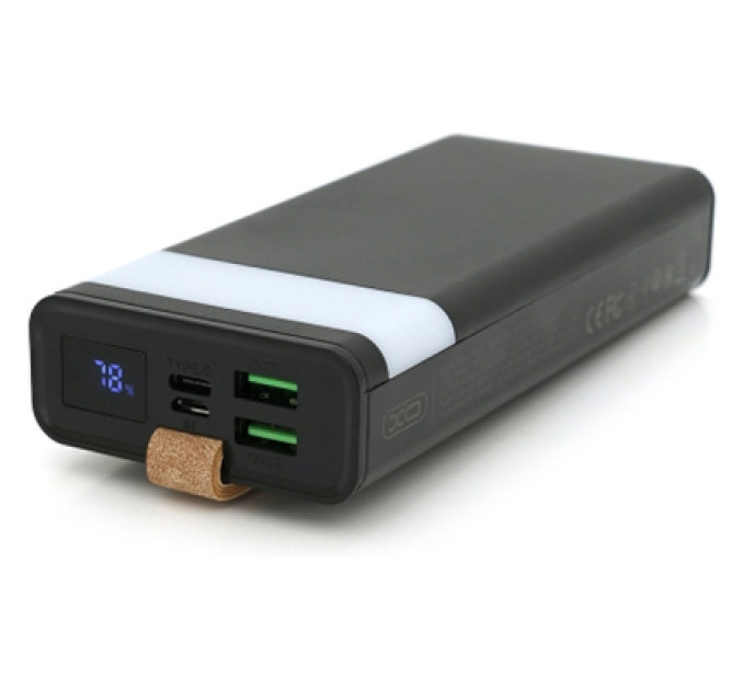 XO Батарея універсальна XO 20000mAh, PD/20W, QC/22.5W, flashlight, Micro-USB, Type-C, USB-A*2, black (XO-PR129 / 29303)