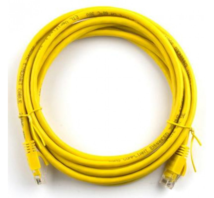 Патч-корд Ritar 10м, RJ-45, Cat.5e, CU, медь, желтый (03008)