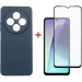 Dengos Чохол до мобільного телефона Dengos Xiaomi Redmi 14C Carbon + glass (Blue) (DG-KM-120)