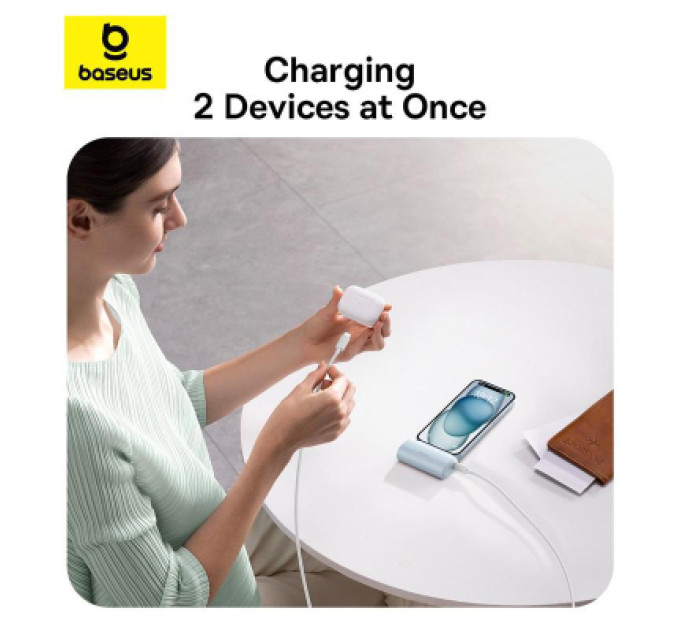 Baseus Батарея універсальна Baseus Compact 4900mAh 20W Type-C, White (PPWC05T) (P10068302212-00)