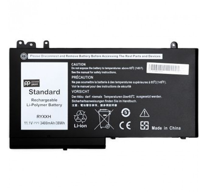 Акумулятор до ноутбука PowerPlant DELL Latitude 12 5000 (RYXXH) 11.1V 3400mAh (NB441105)