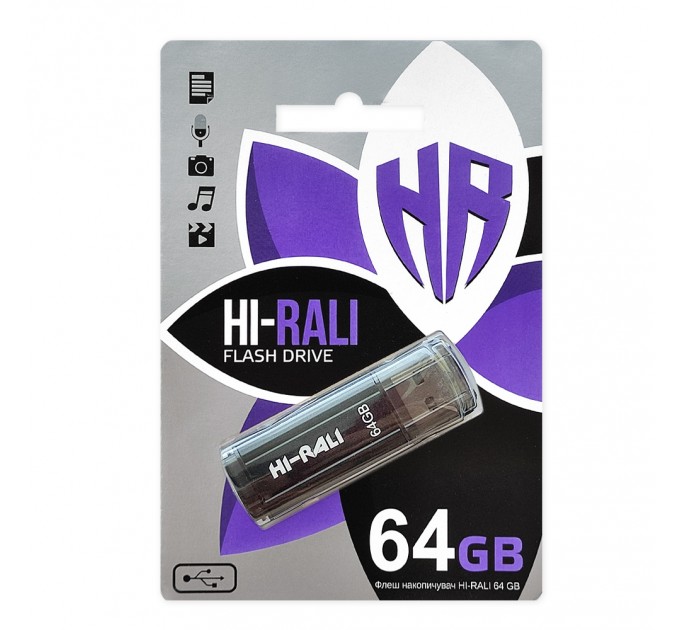 Флеш-накопитель USB 64GB Hi-Rali Stark Series Black (HI-64GBSTBK)
