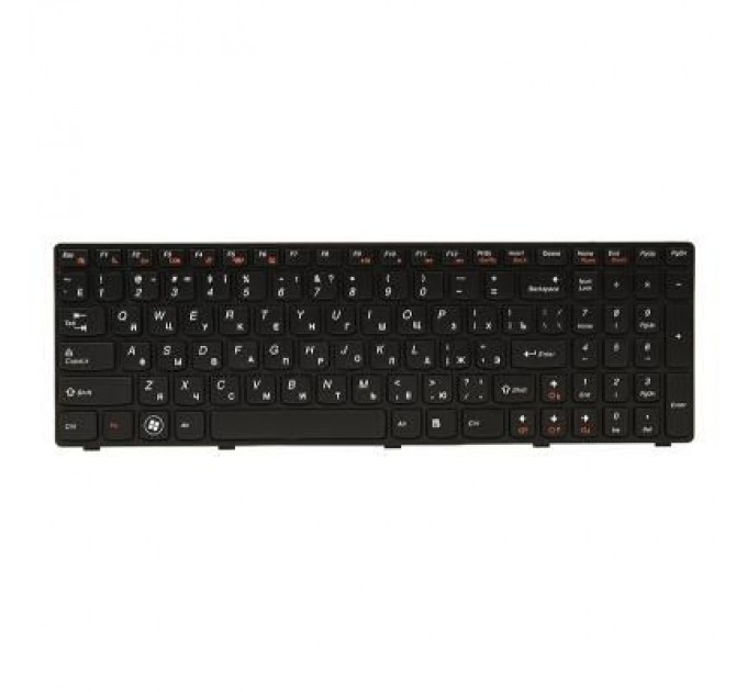 PowerPlant Клавіатура ноутбука PowerPlant Lenovo G570, G575 черный, черный фрейм (KB311774)