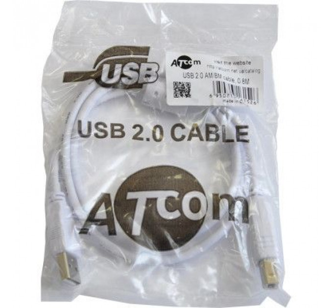 Кабель для принтера USB 2.0 AM/BM 0.8m Atcom (6152)