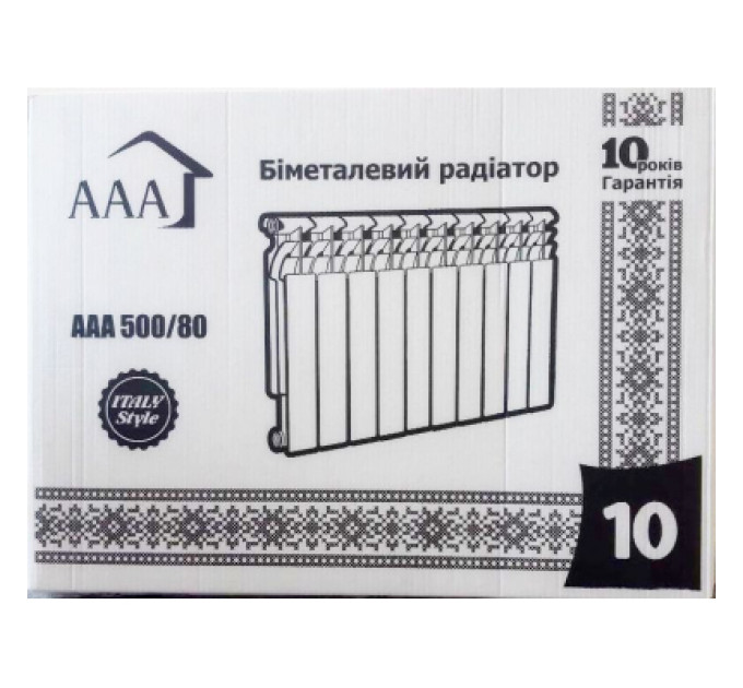 AAA Радіатор опалення AAA біметалевий 500/80 10 секцій (70214153)