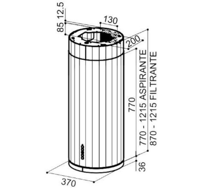 Faber Витяжка кухонна Faber Corinthia Isola Ev8+ Wh Matt/Ts A37 (110.0456.219)