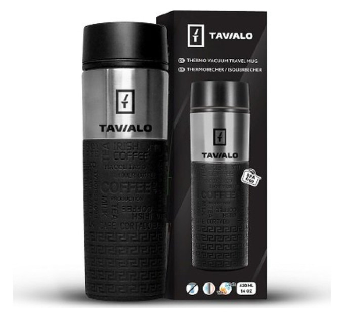 Tavialo Термокружка Tavialo + 2 ущільнювальних кільця 420 мл Чорний (190420101)