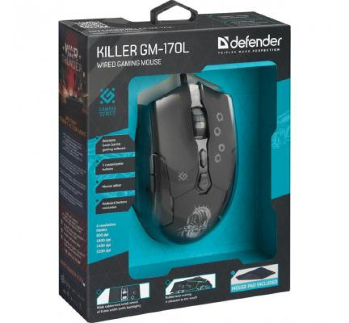 Мишка Defender Killer GM-170L Black (52170)