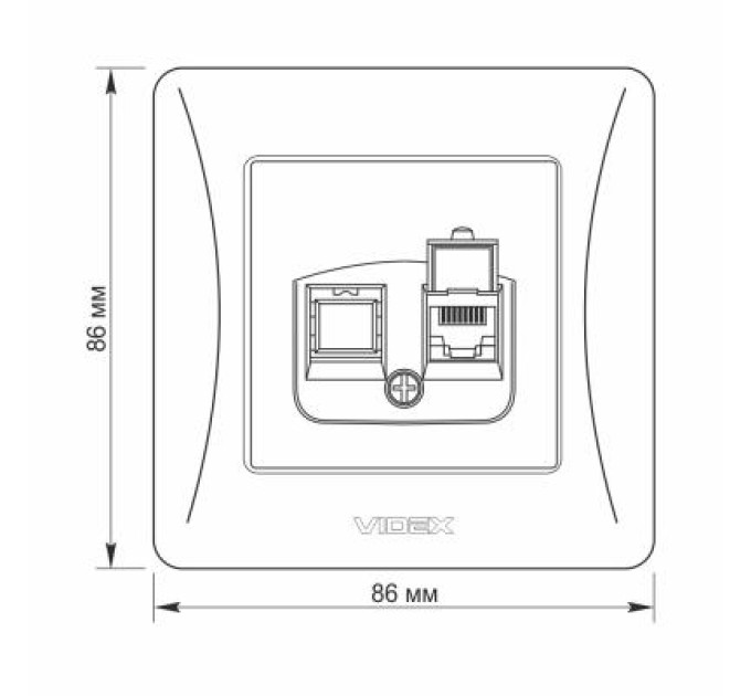 Videx Комп'ютерна розетка Videx BINERA CAT6 одинарна сереб (VF-BNSK1PC6-SS)