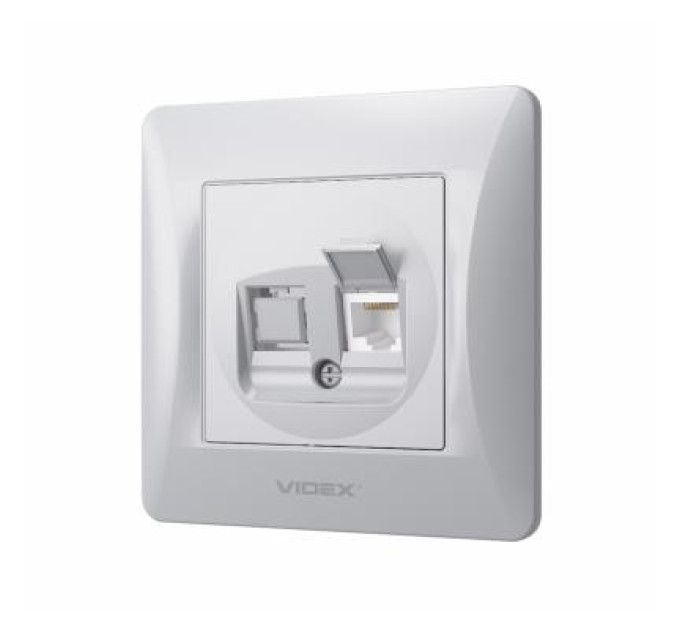 Videx Комп'ютерна розетка Videx BINERA CAT6 одинарна сереб (VF-BNSK1PC6-SS)