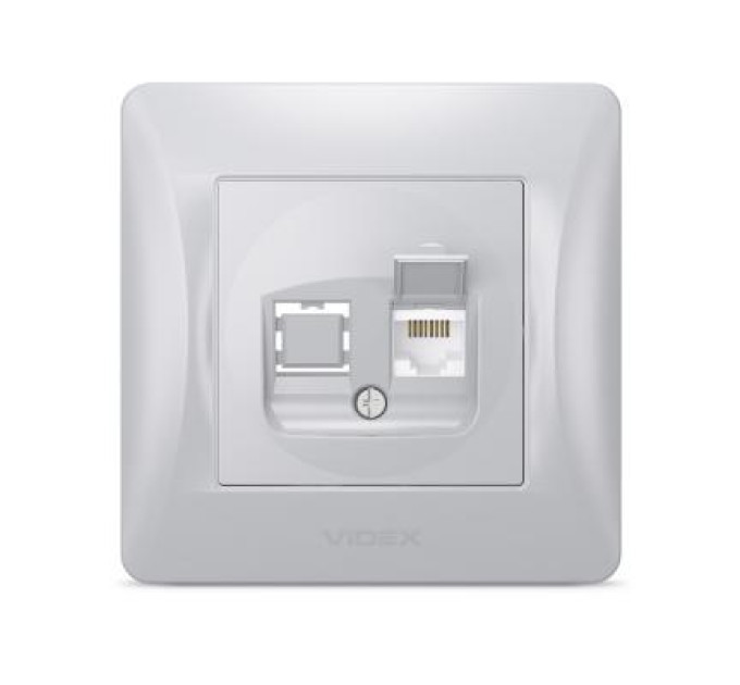 Videx Комп'ютерна розетка Videx BINERA CAT6 одинарна сереб (VF-BNSK1PC6-SS)