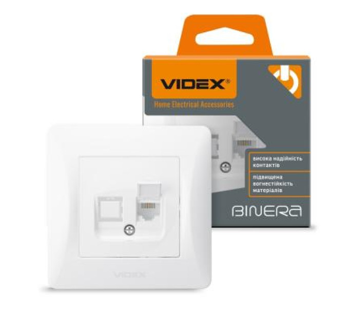 Videx Телефонна розетка Videx BINERA CAT3 (VF-BNSK1TF3-W)