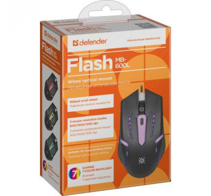 Мишка Defender Flash MB-600L Black (52600)