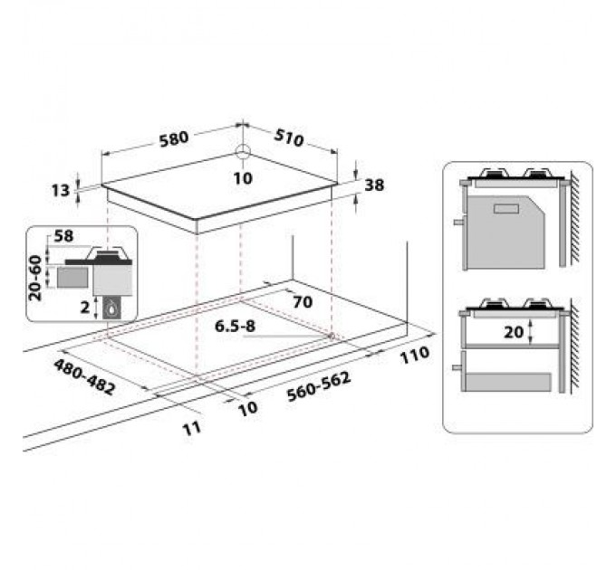 Whirlpool Варочна поверхня Whirlpool TKRL660IX