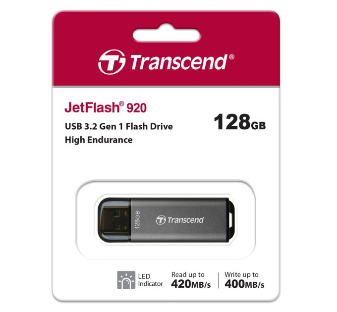 Transcend USB флеш накопичувач Transcend 128GB JetFlash 920 Black USB 3.2 (TS128GJF920)