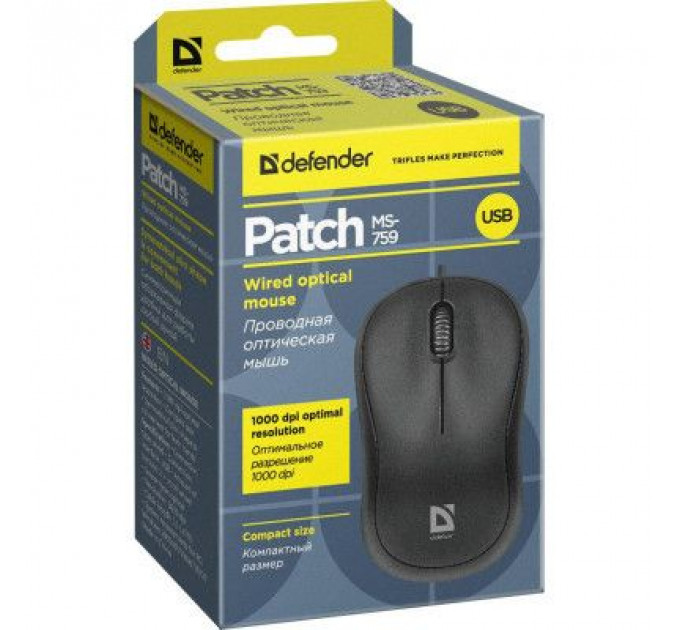 Мишка Defender Patch MS-759 Black (52759)