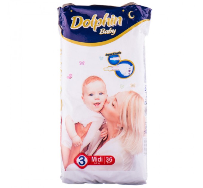 Dolphin Підгузки Dolphin Midi 3 5 - 9 кг 36 шт (8680131203383)