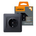 Videx Розетка Videx BINERA 1ая із заземленням черн (VF-BNSK1G-BG)