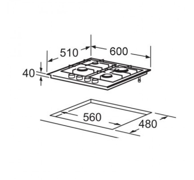 Interline Варочна поверхня Interline HGG 563 FGK WM