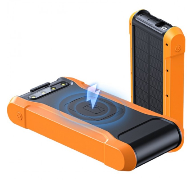 PowerPlant Батарея універсальна PowerPlant 20000mAh, PD/18W, QC3.0, USB-C, USB-A*2, Wireless, Solar panel (PB930487)