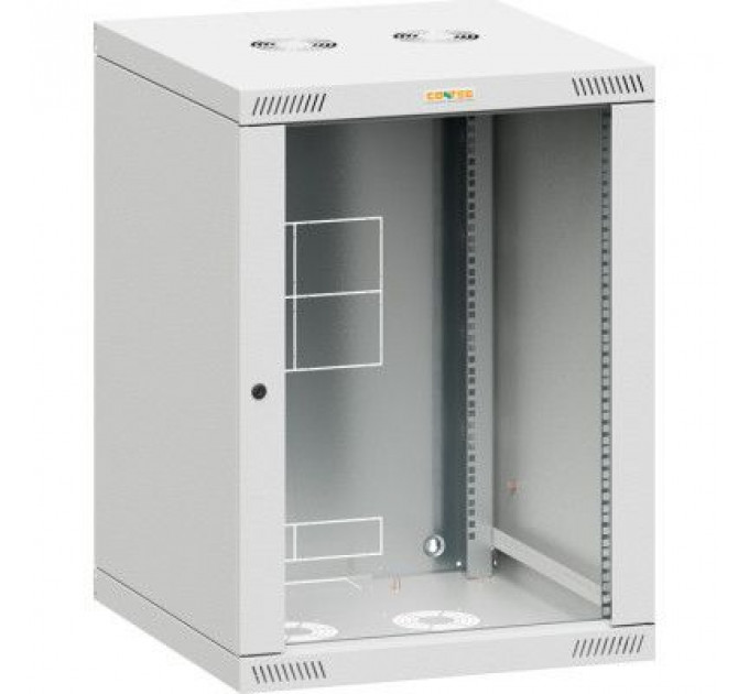 Шафа настінна Conteg 12U 19" глибина 600мм, RAL7035 (RQN-12-60/60)