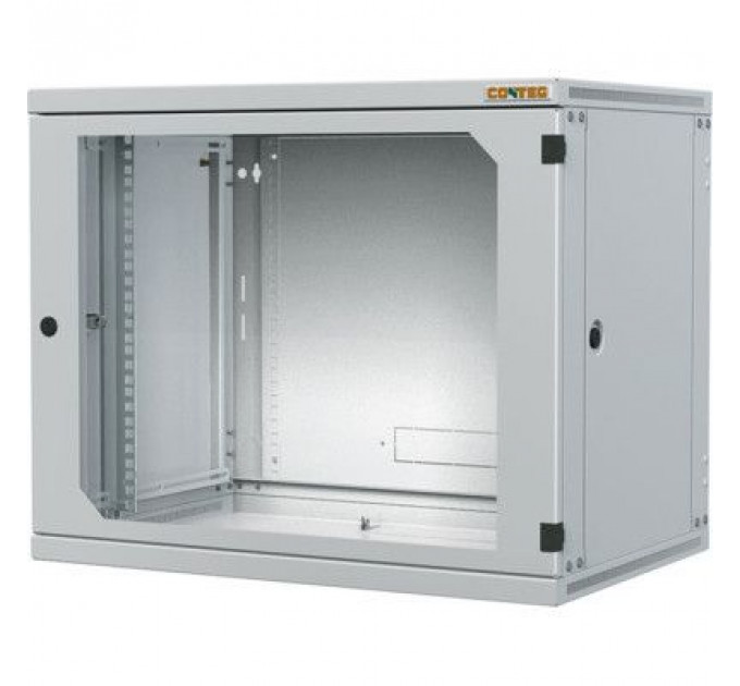 Шафа настінна Conteg 6U 19" 600 мм, знімні бічні панелі, RAL7035 (RUN-06-60/60-I)