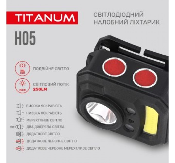 TITANUM Ліхтар TITANUM 250Lm 6500K (TLF-H05)
