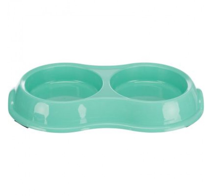 Trixie Посуд для котів Trixie Миска подвійна пластикова 2х200 мл/11 см (кольори в асортименті) (4011905249858)