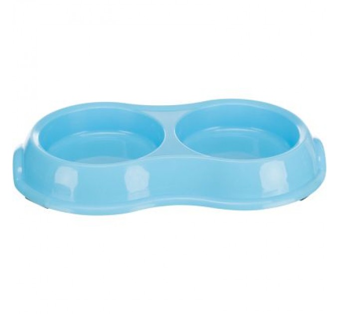 Trixie Посуд для котів Trixie Миска подвійна пластикова 2х200 мл/11 см (кольори в асортименті) (4011905249858)