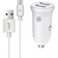 Piko Зарядний пристрій Piko CC-312 (2USB3,1A) + USB-C cable (1283126538803)