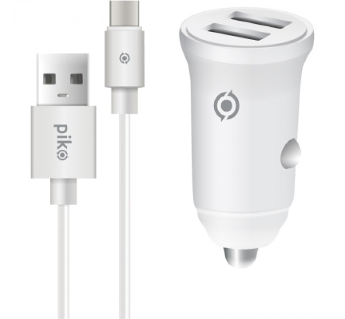 Piko Зарядний пристрій Piko CC-312 (2USB3,1A) + USB-C cable (1283126538803)