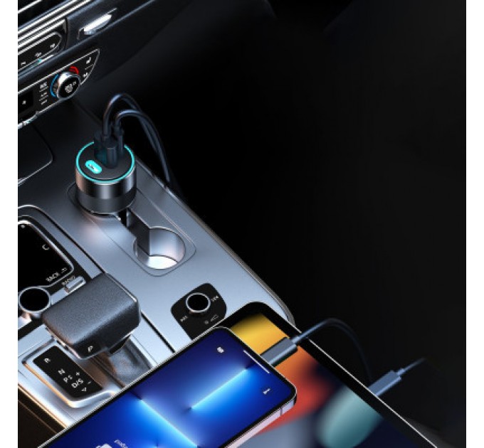 Choetech Зарядний пристрій Choetech car 2хUSB-C+USB-A 130W QC3.0/PD/PPS black (TC0011-BK)