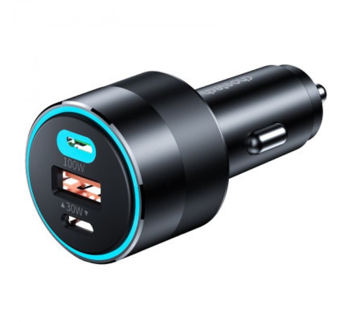 Choetech Зарядний пристрій Choetech car 2хUSB-C+USB-A 130W QC3.0/PD/PPS black (TC0011-BK)