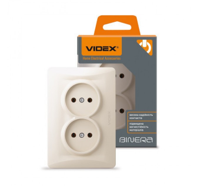 Videx Розетка Videx BINERA 2ая кремова (VF-BNSK2-CR)